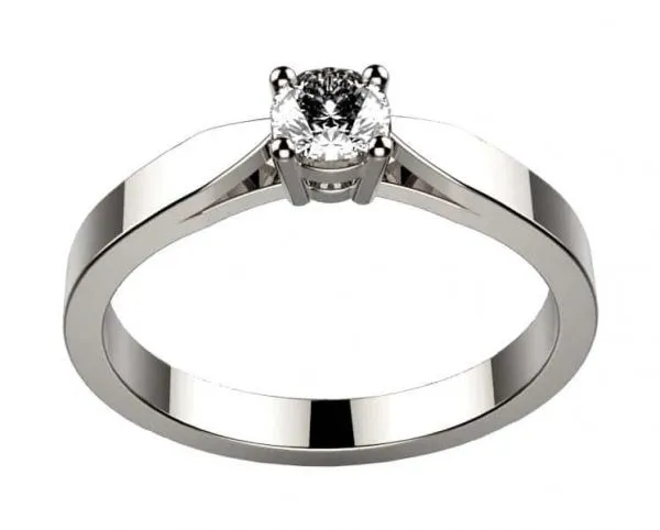 Bague solitaire diamant or blanc Ankaa