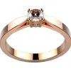 Bague solitaire diamant or rose Ankaa