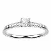 Bague solitaire diamant or blanc pavé candide