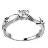 Bague de fiançailles diamant originale en or blanc tivoli demi jonc