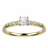 Bague solitaire diamant or jaune pavé candide