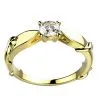 Bague de fiançailles diamant originale en or jaune tivoli demi jonc