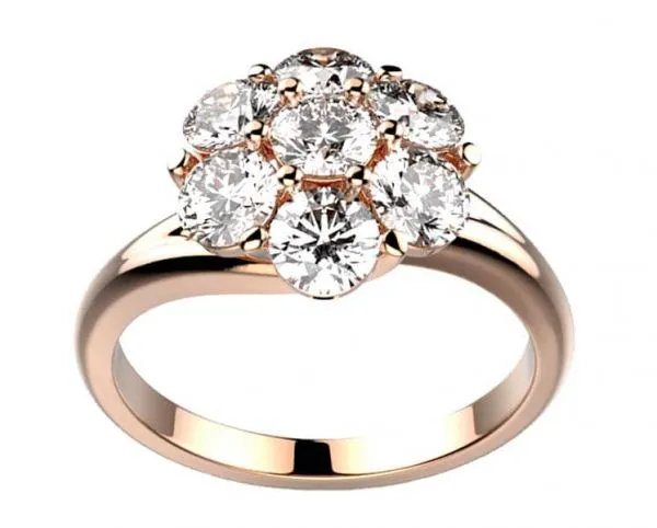Bague diamant or rose Clio 7.0