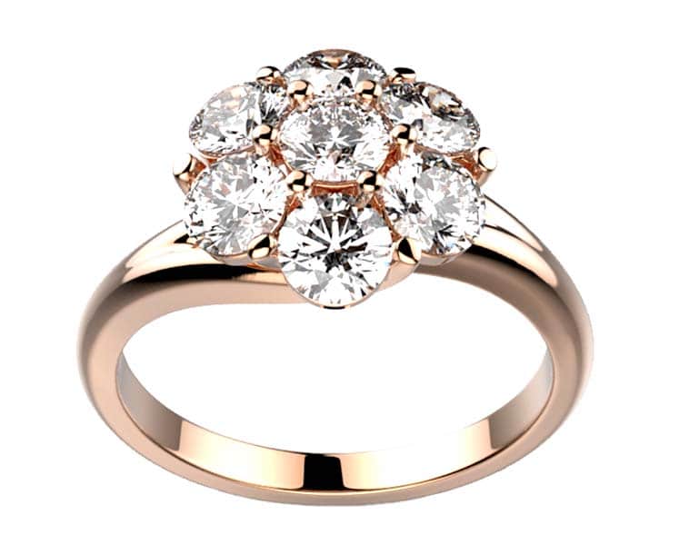Bague diamant or rose Clio 7.0