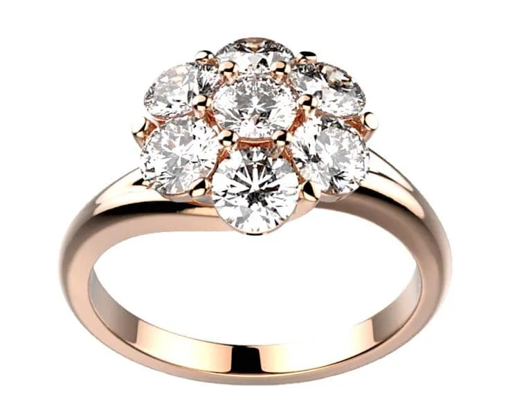 Bague diamant or rose Clio 7.0