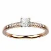 Bague solitaire diamant or rose pavé candide
