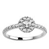 Bague Diamant avec halo or jaune