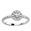 Bague diamant avec halo, Or rose