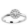 Bague diamant avec halo, Or rose