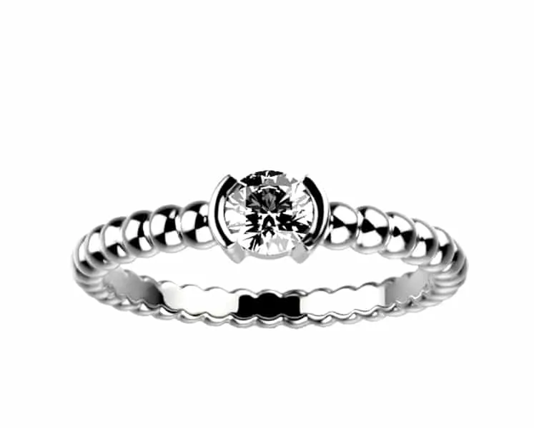 Bague diamant or blanc Comete