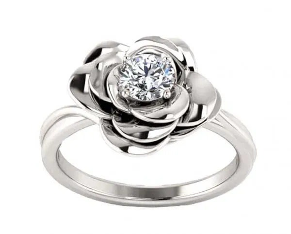 Bague Solitaire Diamant or rose