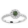 Bague Saphir vert 0.15 ct et Diamant 0.24 ct or blanc Juliet S
