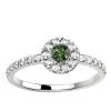 Bague Saphir vert 0.15 ct et Diamant 0.24 ct or blanc Juliet S