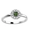 Saphir vert 0.15 ct et Diamant 0.10 ct or jaune