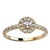 Bague Diamant avec halo or jaune