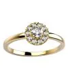 Bague diamant avec halo, Or rose