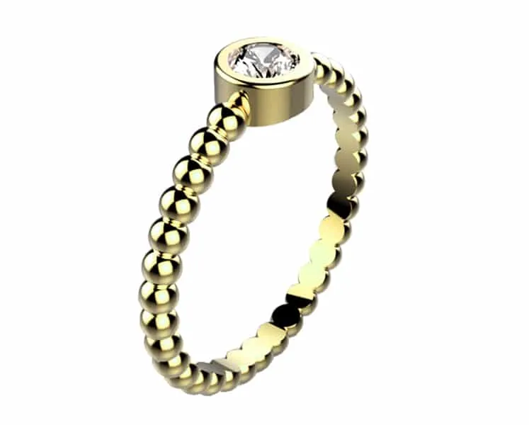 Bague diamant or jaune Comète clos