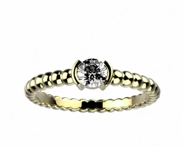 Bague de fiancailles diamant Comete or jaune