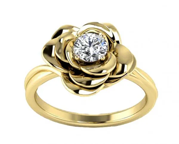 Bague Solitaire Diamant Or jaune éthique