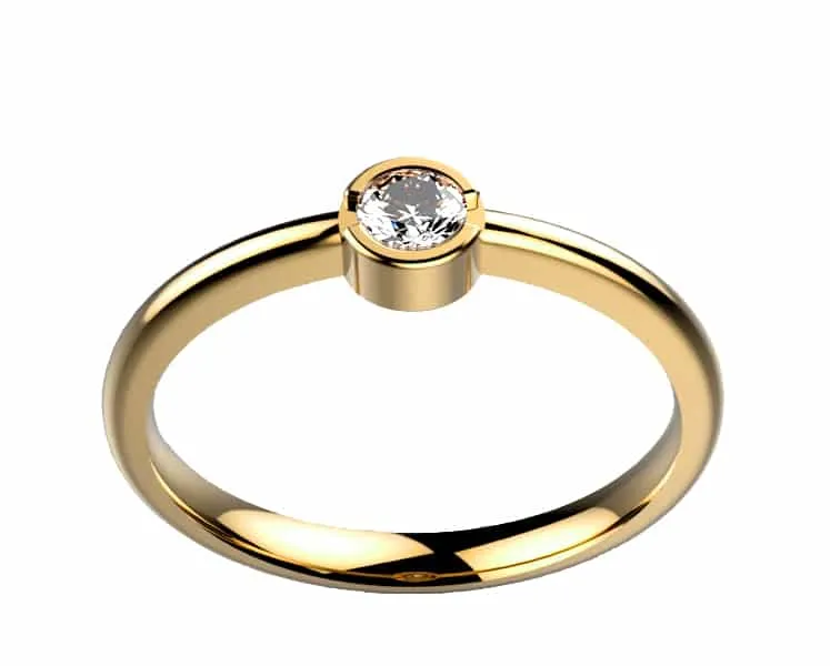 Or jaune et Diamant 0.10 ct