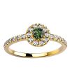 Bague Saphir vert 0.15 ct et Diamant 0.24 ct or jaune