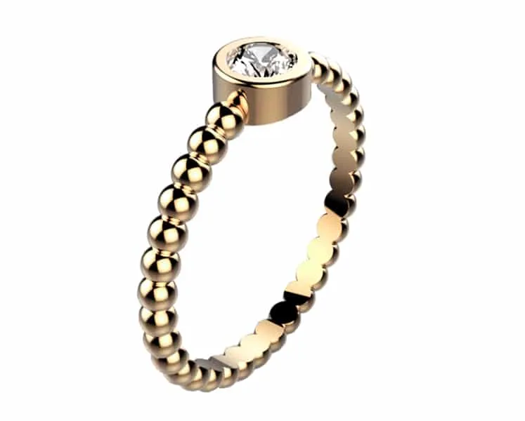Bague diamant or rose Comète clos