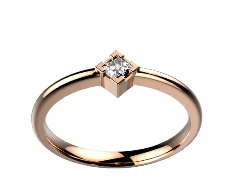 Or rose et Diamant 0.10 ct