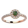 Bague Saphir vert 0.15 ct et Diamant 0.24 ct or rose Juliet S