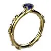 Or jaune, Saphir bleu 0.50 ct