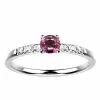 Bague saphir diamant or blanc Candide saphir rose