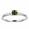 Bague saphir diamant or blanc Candide saphir vert