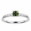 Bague saphir diamant or blanc Candide saphir vert