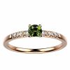 Bague saphir diamant or rose Candide saphir vert