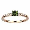Bague saphir diamant or rose Candide saphir vert