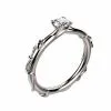Bague de fiancailles originale diamant en or blanc Tivoli jonc ciselé