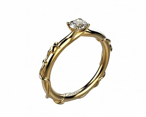 Bague Solitaire diamat jonc Or rose