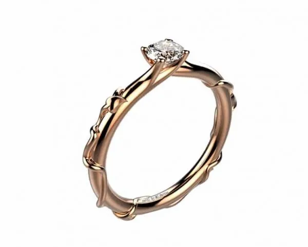 Bague Solitaire diamat jonc Or rose