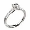 Bague Solitaire diamant or blanc Dana pavé