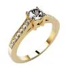 Bague solitaire diamant or jaune serti Ankaa