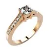Bague solitaire diamant or rose serti Ankaa
