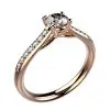 Bague Solitaire diamant or rose Dana pavé