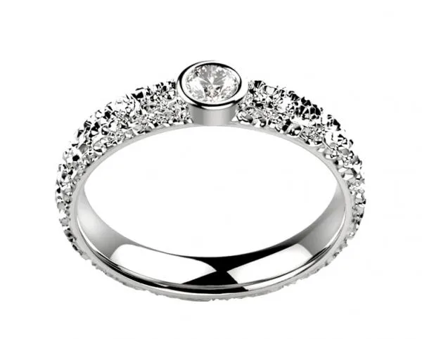 Bague diamant or blanc Estretat clos