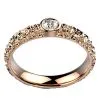 Bague diamant or rose Estretat clos