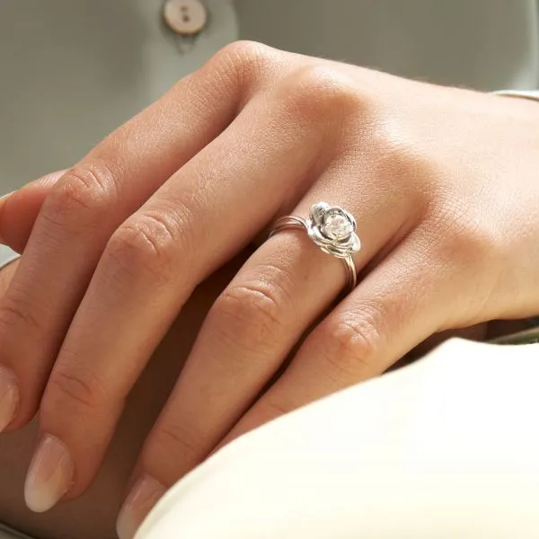 Bague Solitaire Diamant or rose