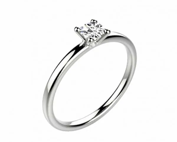 Bague solitaire diamant or blanc candide