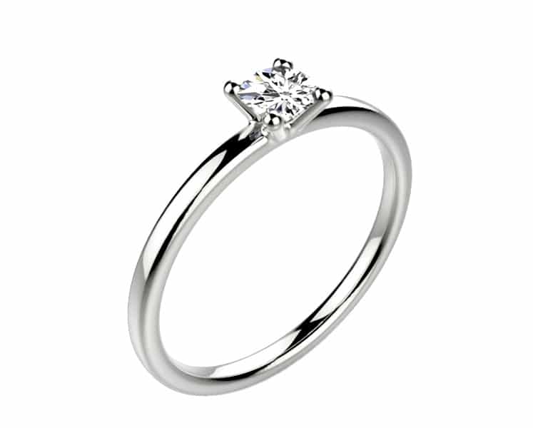 Bague solitaire diamant or blanc candide