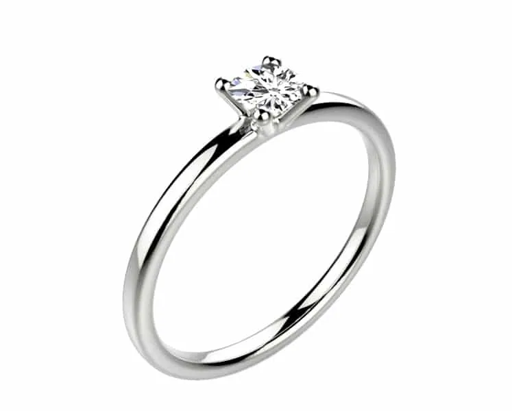 Bague solitaire diamant or blanc candide