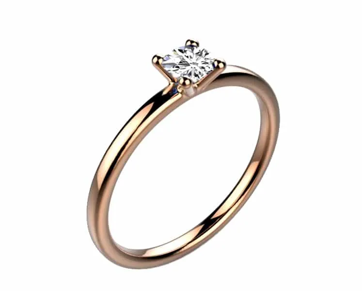 Bague solitaire diamant or rose candide