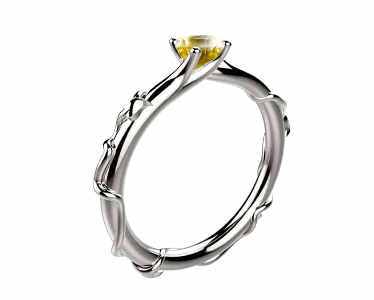 Bague saphir jaune or blanc Tivoli