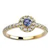 Bague saphir bleu Diamant Or jaune Juliet S full pavé